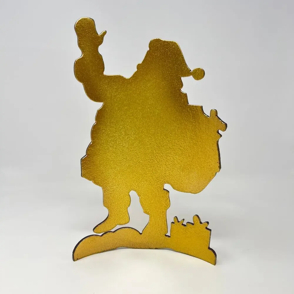 I Vetri Di Nennella Italy Art Glass Santa Claus Standing Tealight Luminary 11.5